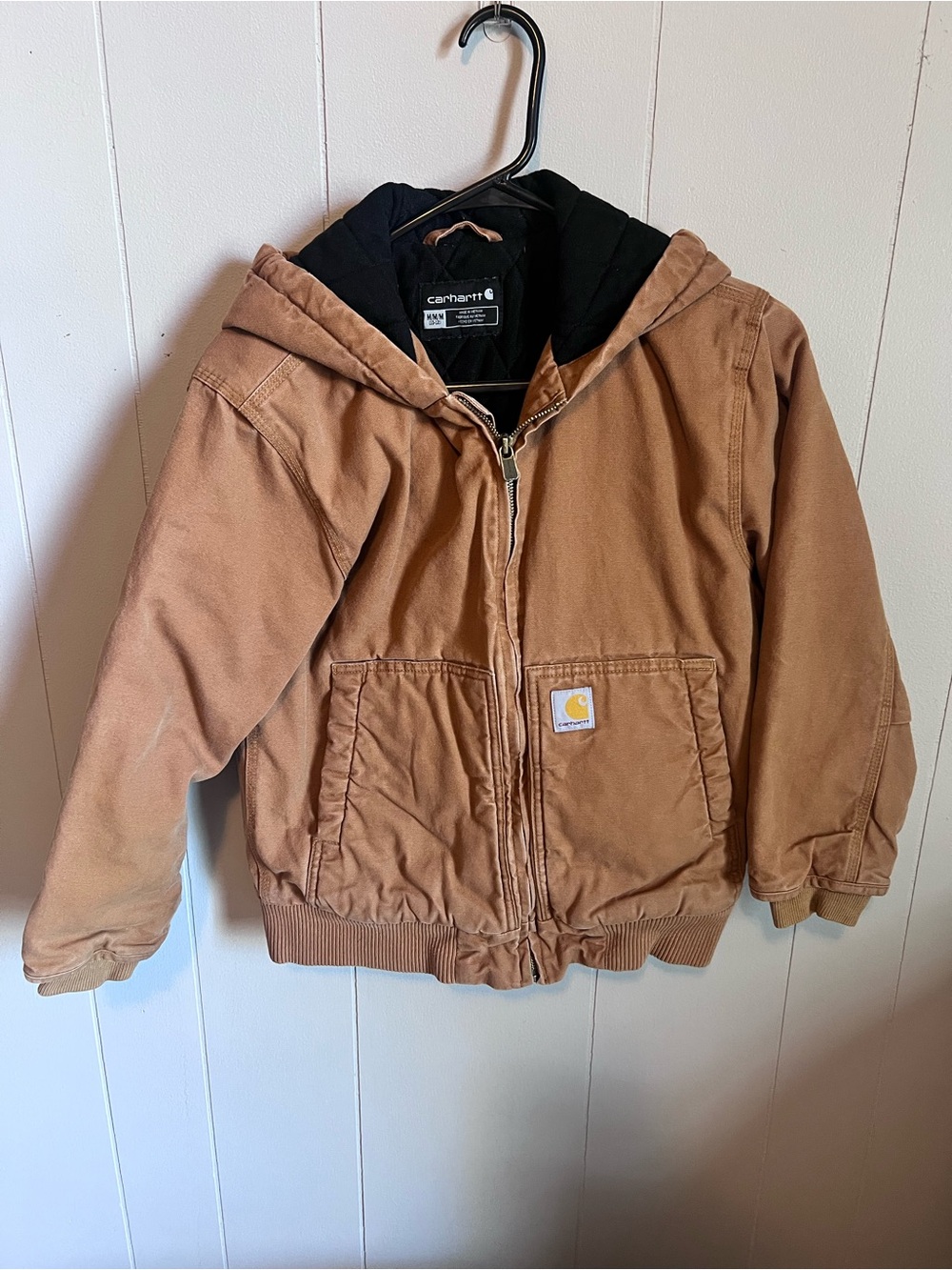 Carhartt Kids Tan Hooded Insulated Puffer Jacket